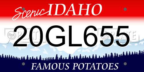 20GL655 Idaho License Plate