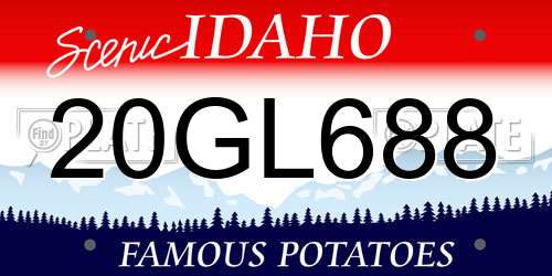 20GL688 Idaho License Plate