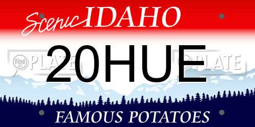 20HUE Idaho License Plate