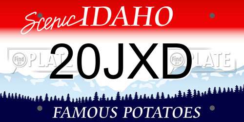 20JXD Idaho License Plate