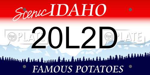 20L2D Idaho License Plate