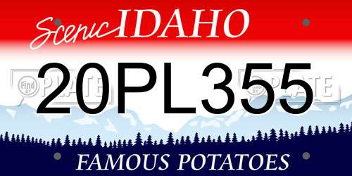 20PL355 Idaho License Plate