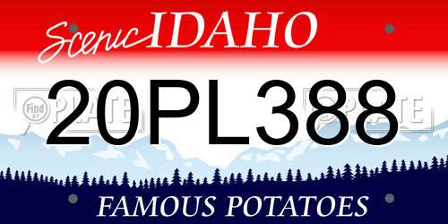 20PL388 Idaho License Plate