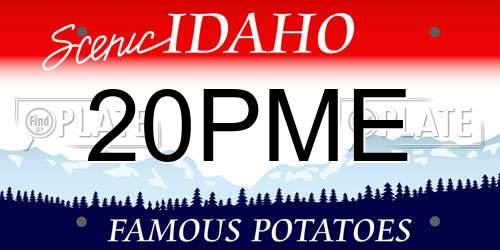 20PME Idaho License Plate