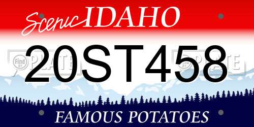 20ST458 Idaho License Plate