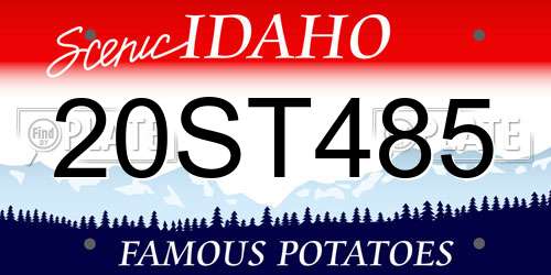20ST485 Idaho License Plate