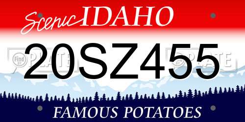 20SZ455 Idaho License Plate