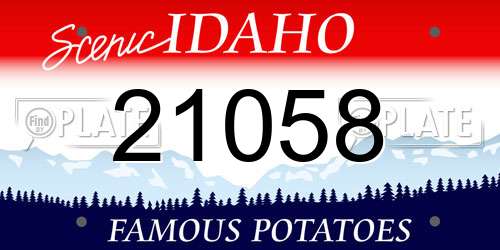 21058 Idaho License Plate