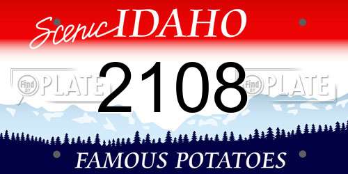 2108 Idaho License Plate