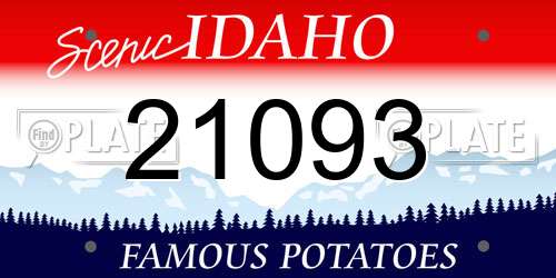 21093 Idaho License Plate