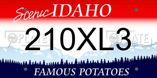 210XL3 Idaho License Plate