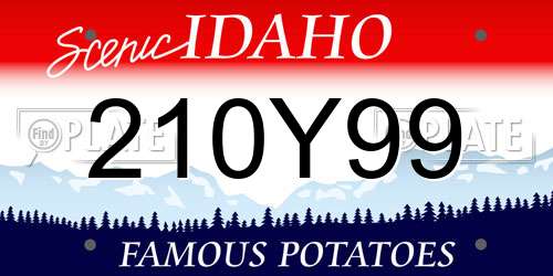 210Y99 Idaho License Plate