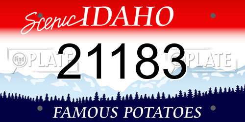 21183 Idaho License Plate