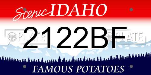 2122BF Idaho License Plate