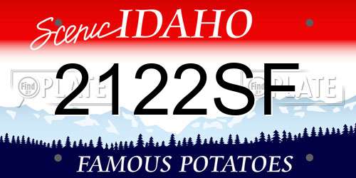 2122SF Idaho License Plate