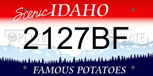 2127BF Idaho License Plate