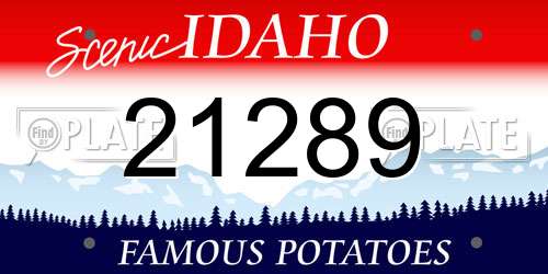 21289 Idaho License Plate