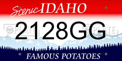 2128GG Idaho License Plate