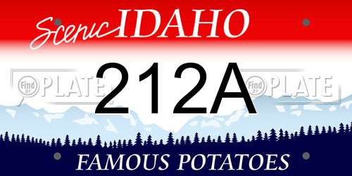 212A Idaho License Plate