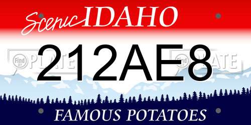 212AE8 Idaho License Plate