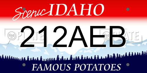 212AEB Idaho License Plate