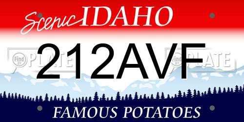 212AVF Idaho License Plate