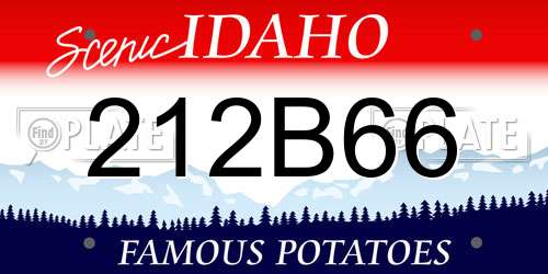 212B66 Idaho License Plate