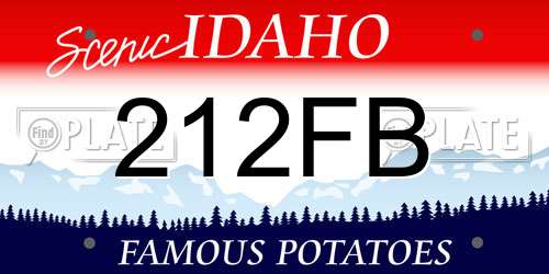 212FB Idaho License Plate