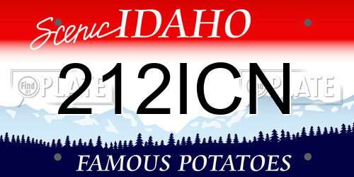 212ICN Idaho License Plate