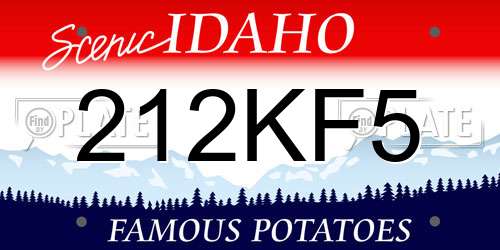 212KF5 Idaho License Plate