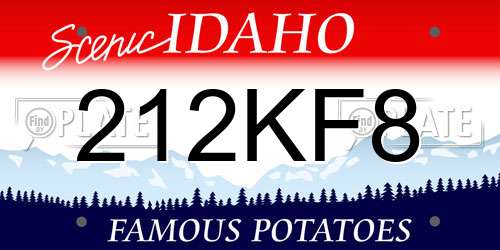 212KF8 Idaho License Plate