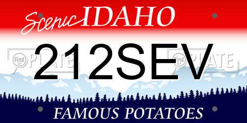 212SEV Idaho License Plate