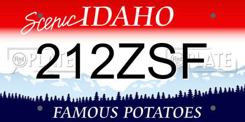 212ZSF Idaho License Plate