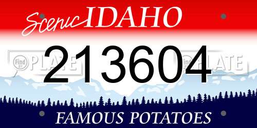 213604 Idaho License Plate
