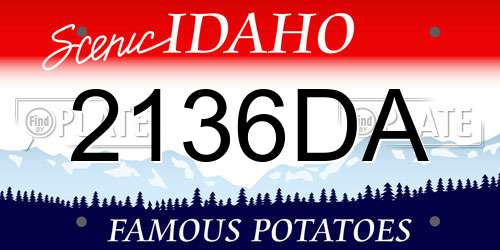 2136DA Idaho License Plate