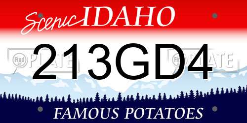 213GD4 Idaho License Plate