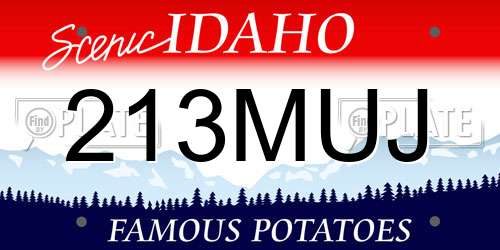 213MUJ Idaho License Plate