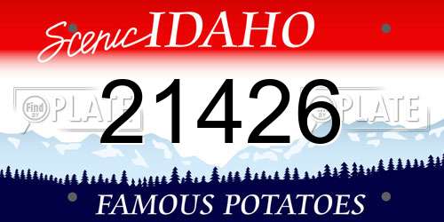 21426 Idaho License Plate