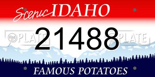 21488 Idaho License Plate