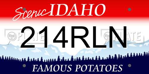 214RLN Idaho License Plate