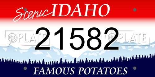 21582 Idaho License Plate