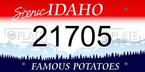 21705 Idaho License Plate
