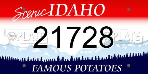 21728 Idaho License Plate