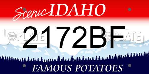 2172BF Idaho License Plate