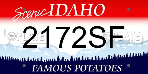 2172SF Idaho License Plate