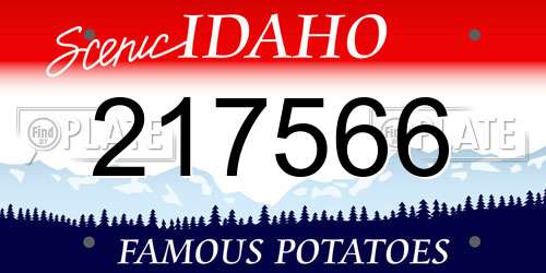 217566 Idaho License Plate