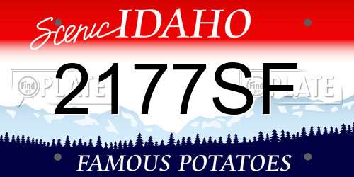 2177SF Idaho License Plate