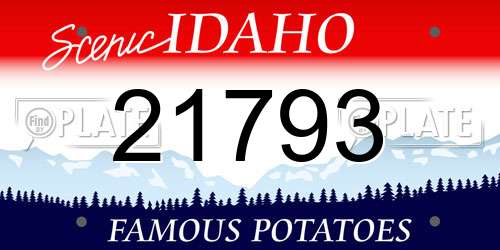 21793 Idaho License Plate