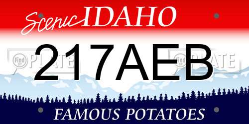217AEB Idaho License Plate