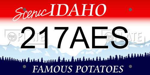 217AES Idaho License Plate